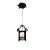 Iron Lantern Pendant With Leaf Motif and Large Canopy For Sale
