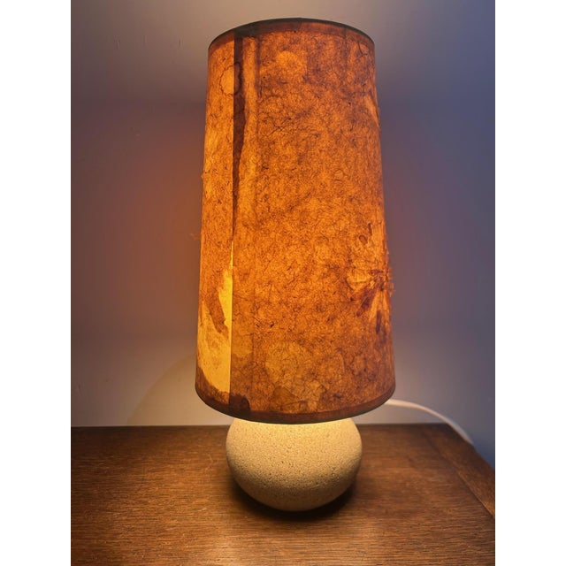 Stone Lamp with Lampshade in Dried Flowers, 1970s For Sale - Image 9 of 13