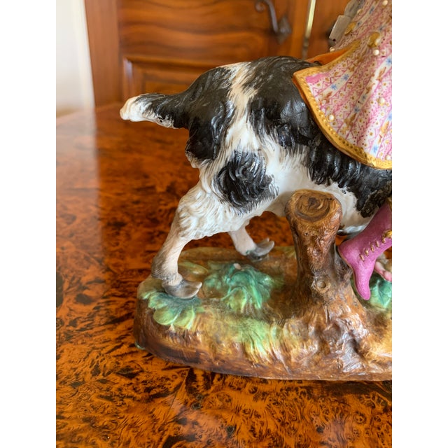 Ceramic French Bisque Porcelain Goat and Rider Figurine, by Vion Et Baury , 19th Century For Sale - Image 7 of 14
