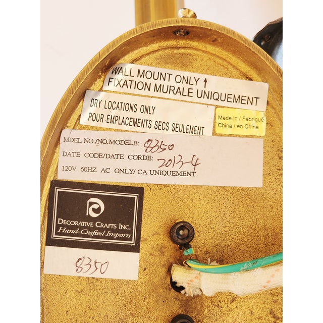 Decorative Crafts Inc. Torchiere Style Brass Wall Sconces-a Pair For Sale - Image 12 of 13