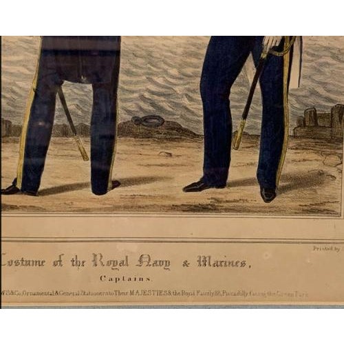 Naval Captains, Plate 5, 19th Century, Coloured Print, Framed For Sale - Image 5 of 10