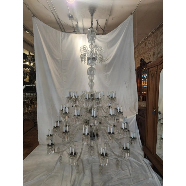 Glass 1990s Extra Large Crystal Chandelier With 144 Lights For Sale - Image 7 of 8