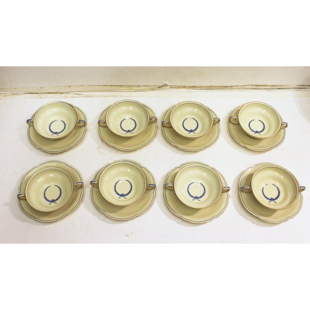 1930s Rosenthal German Cream Soup Bowls and Saucers- Set of 8 For Sale - Image 10 of 10