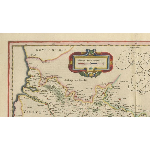 Map of Picardy with Costume Figures from Blaeu, France, 1642 For Sale - Image 9 of 12