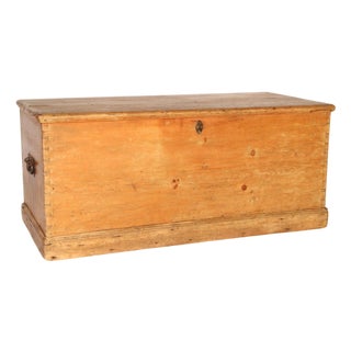 Antique Pine Trunk For Sale