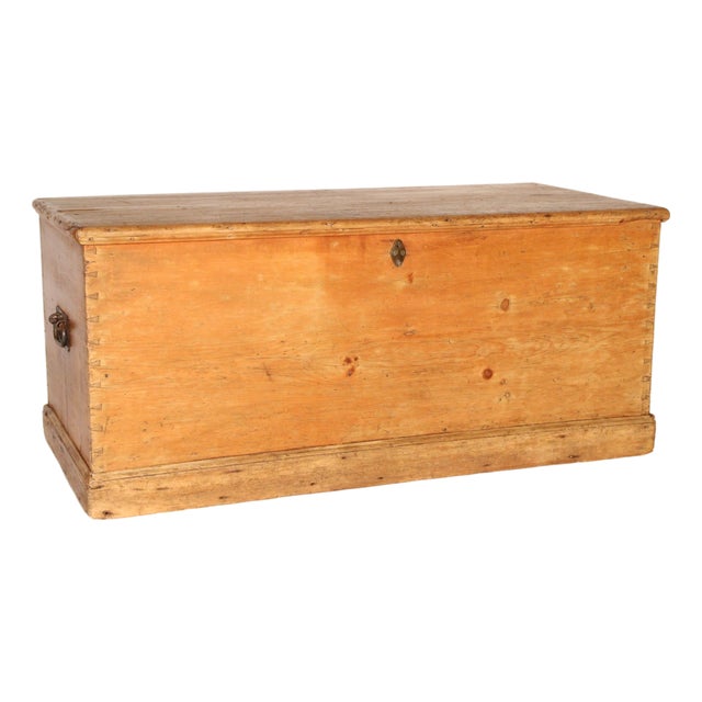 Antique Pine Trunk For Sale