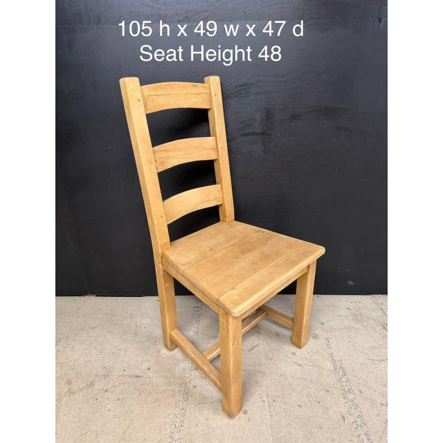 Bleached Oak Farmhouse Dining Chairs, 1940, Set of 6 For Sale - Image 10 of 12