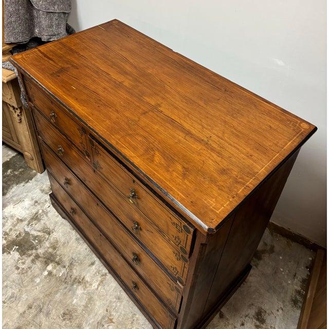 Brown Antique Irish Pine Chest of Drawers For Sale - Image 8 of 12