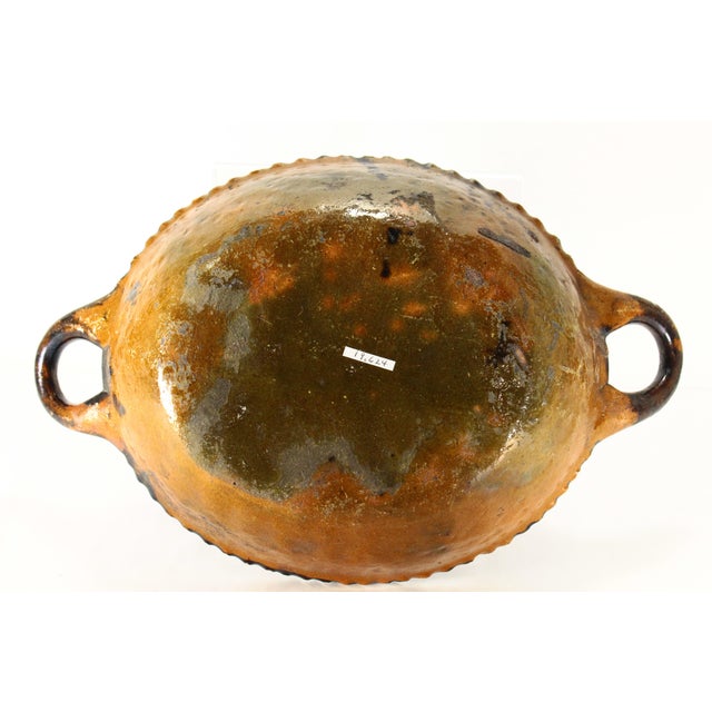 Circa 1900 Barrio De La Luz Puebla Pottery Dish Tortoiseshell Glaze Barro Vidriado For Sale - Image 16 of 18