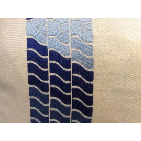 Contemporary Brunschwig & Fils Blue "Clouds" Embroidered Linen Pillows - a Pair For Sale - Image 3 of 5