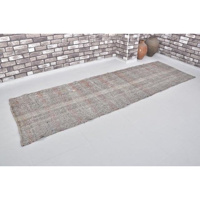 Greige Vintage Grey Anatolian Organic Kilim Rug For Sale - Image 8 of 10