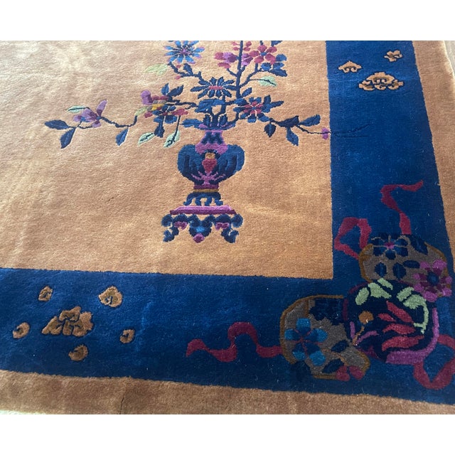 Textile Antique Chinese Art Deco Carpet, 6'0" × 8'9" For Sale - Image 7 of 11