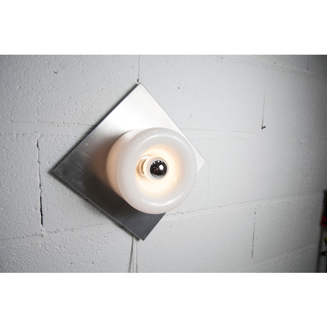Opaline Glass, Aluminum and Chrome Wall Light from Doria Leuchten, Germany, 1960s For Sale - Image 17 of 18