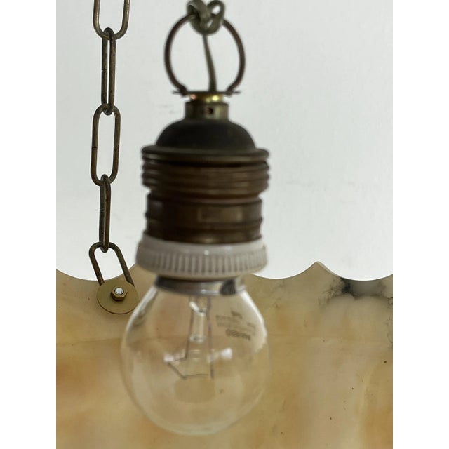 Mid-Century Art Deco Pendant in Alabaster, 1940s For Sale - Image 9 of 13