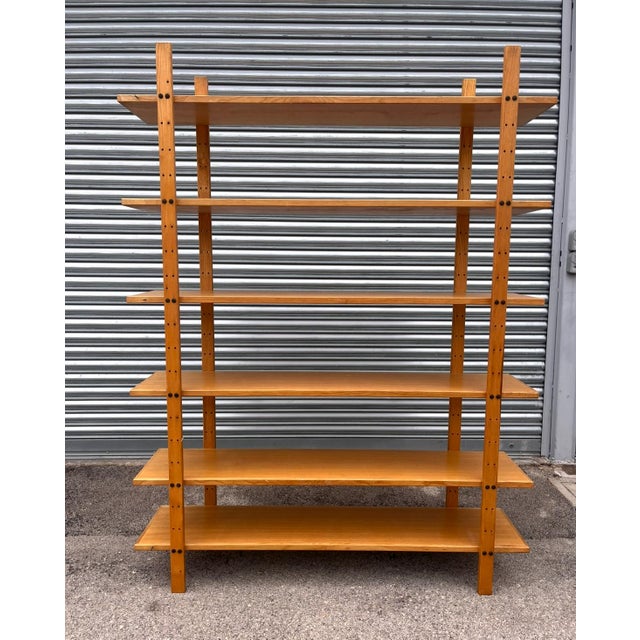 Wood Large Vintage Wooden Bookcase, 1970s For Sale - Image 7 of 8