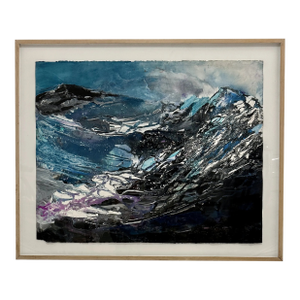 Abstract Acrylic on Paper by Bernyce Alpert Winick, Usa 1980s