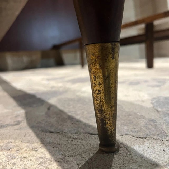 Osvaldo Borsani 1950s Modern Queen Bed Italian Sapele + Bronze Osvaldo Borsani Italy For Sale - Image 4 of 13