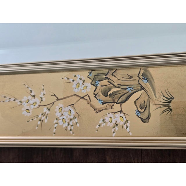 1980s Vintage La Barge Oriental, Artist-Signed Chinoiserie Églomisé Wall Mirror - 1987 Model 1045-B For Sale - Image 5 of 14