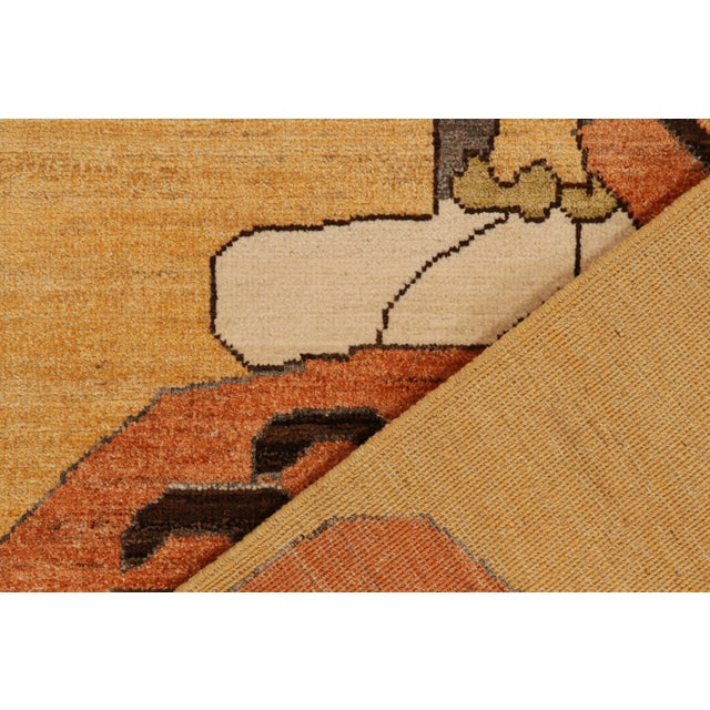 Textile Rug & Kilim’s Classic-Style Tiger-Skin Rug Design With Orange & Brown Pictorial For Sale - Image 7 of 7