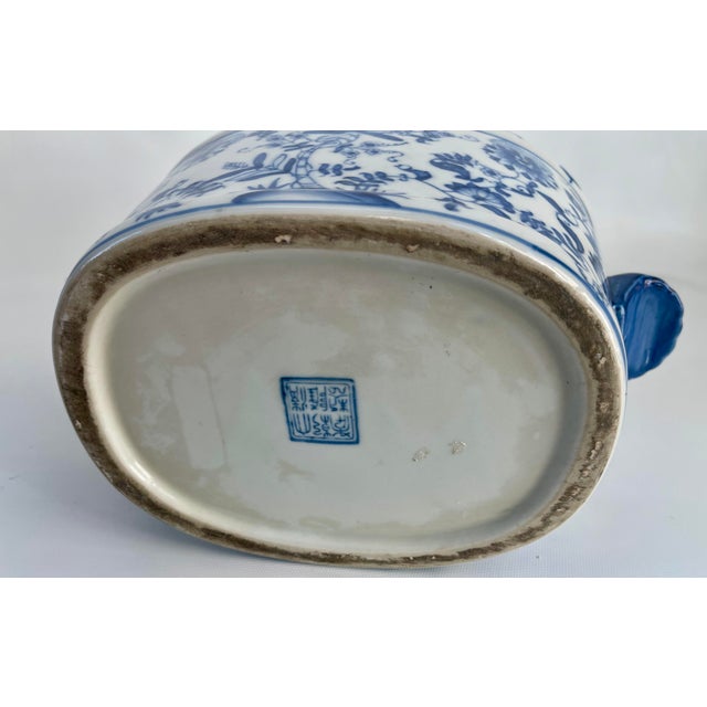 Chinese Export Style Porcelain Jardiniere Oval Bowl For Sale - Image 9 of 10