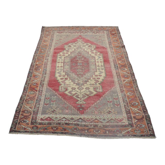 1960s Oushak Handmade Anatolian Carpet For Sale