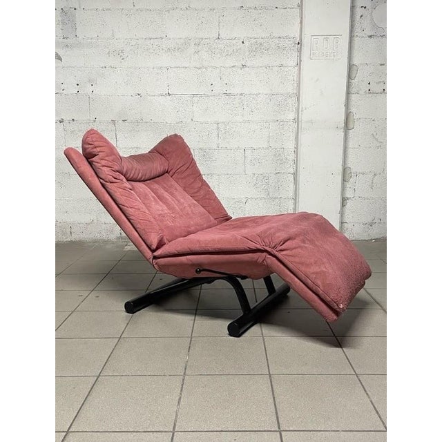 Relaxation Lounge Chair in Red Alcantara from Cinova, 1980s For Sale - Image 14 of 18