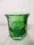 Mid Century Kosta Boda Signed Goran Warff Art Glass Green Pinched Bubble Vase For Sale - Image 13 of 18