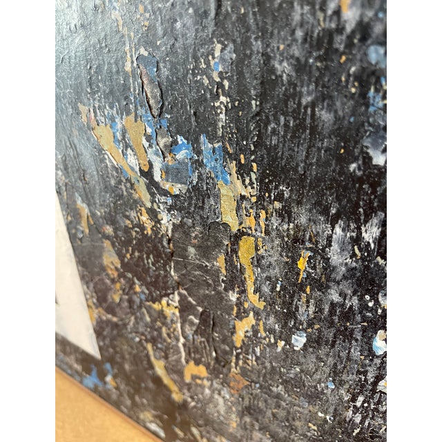 Original Glass Canvas Graffiti Layered Tactile Signed Wall Art Neo Abstract Expressionism For Sale - Image 9 of 10