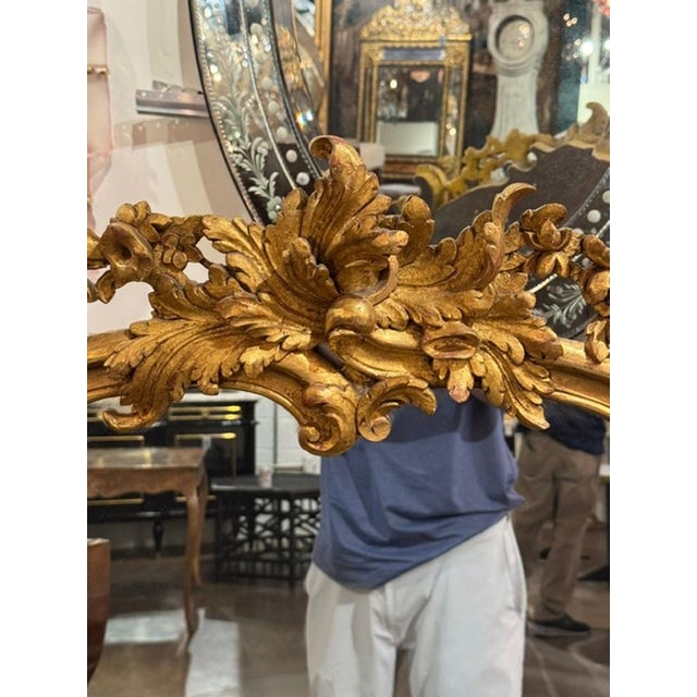19th Century 19th C. French Louis XV Giltwood Mirror For Sale - Image 5 of 9