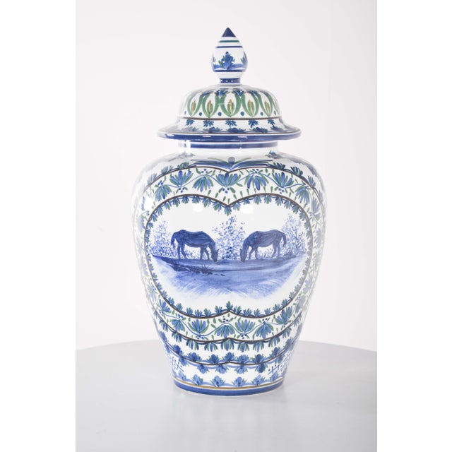 Vase with Lid in Alfe Porcelain, Portugal, 1950s For Sale - Image 4 of 10