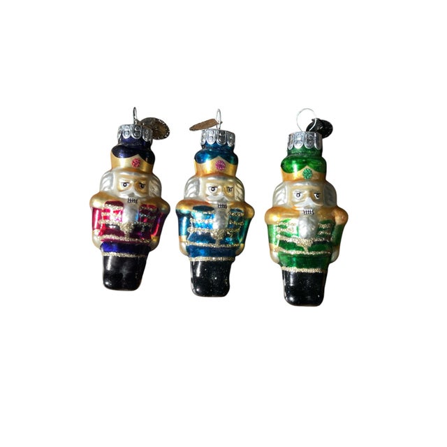 Vintage Christopher Radko Christmas Glass Ornaments Nutcrackers- Set of 6 For Sale - Image 4 of 7