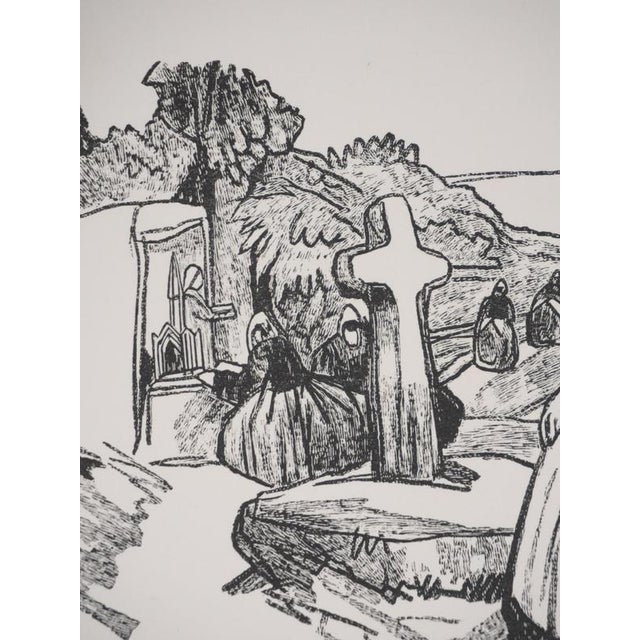 Mathurin Meheut, Brittany, Pilgrimage to the Oratory (Black), Engraving For Sale - Image 6 of 7