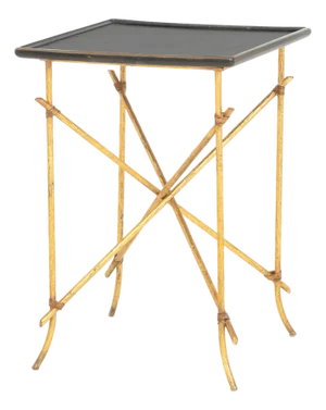 Maison Jansen Style Brass Faux Bamboo Side Table