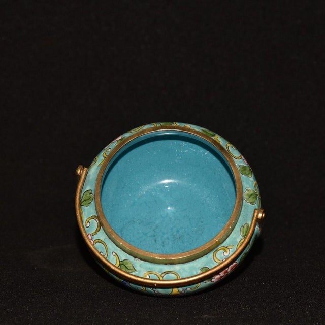 Metal Late 19th Century Cloisonné Enamel Hand Warmer With Butterfly Motif, 270g For Sale - Image 7 of 9