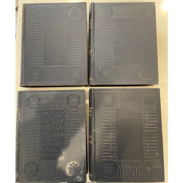 1900 - 1909 1904 Navy Blue & Gold Britannica Encyclopedia Set For Sale - Image 5 of 11