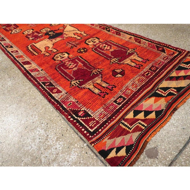 Burnt Orange Galerie Shabab Collection Mid-20th Century Turkish Anatolian Rug For Sale - Image 8 of 10