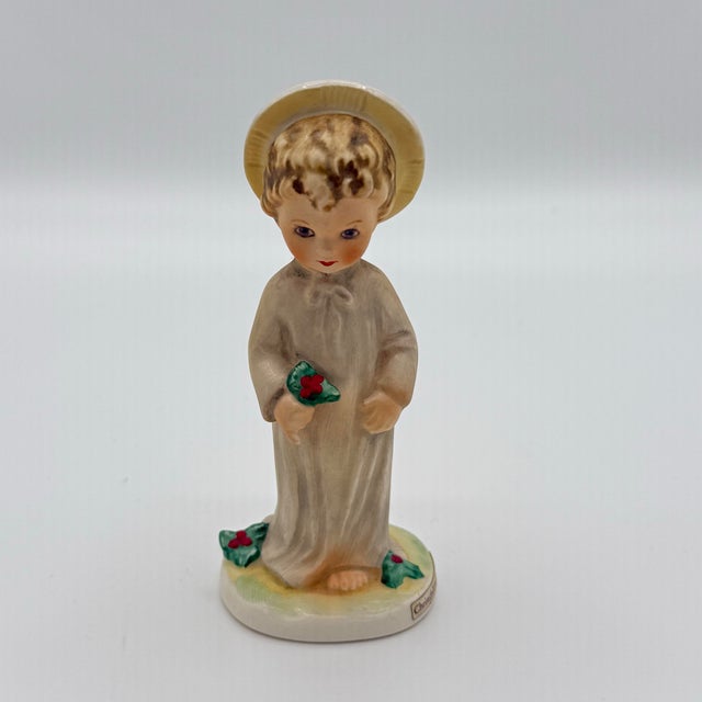 Vintage German Porcelain “Christchild With Holly” Figurine – Devotional Christmas Accent For Sale - Image 9 of 9