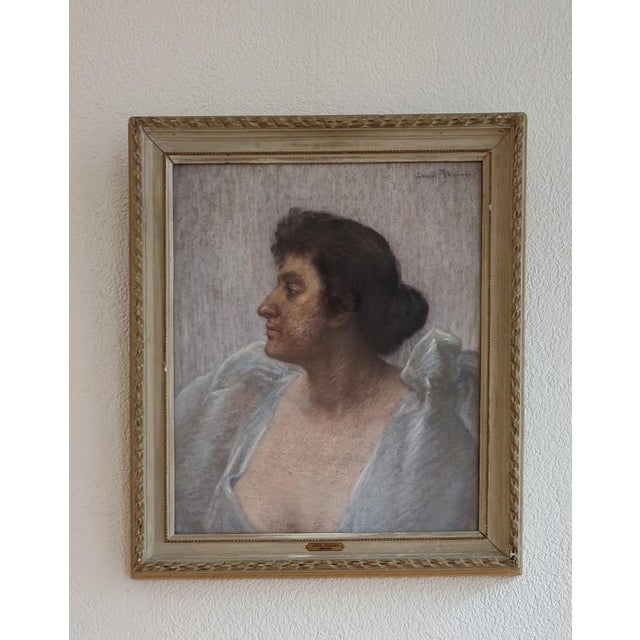 Louis Rheiner, Louis Rheiner, Portrait of Actress Eleonora Duse, Pastel on Paper, Framed, 1890s, Pastel & Paper For Sale - Image 14 of 14