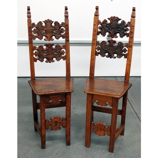 Early 20th Century Continental Side Chairs- A Pair For Sale - Image 9 of 9