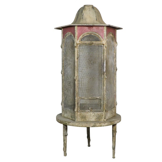 Metal Matthew Izzo Home León Garden Iron Faux Bois Aviary For Sale - Image 7 of 7