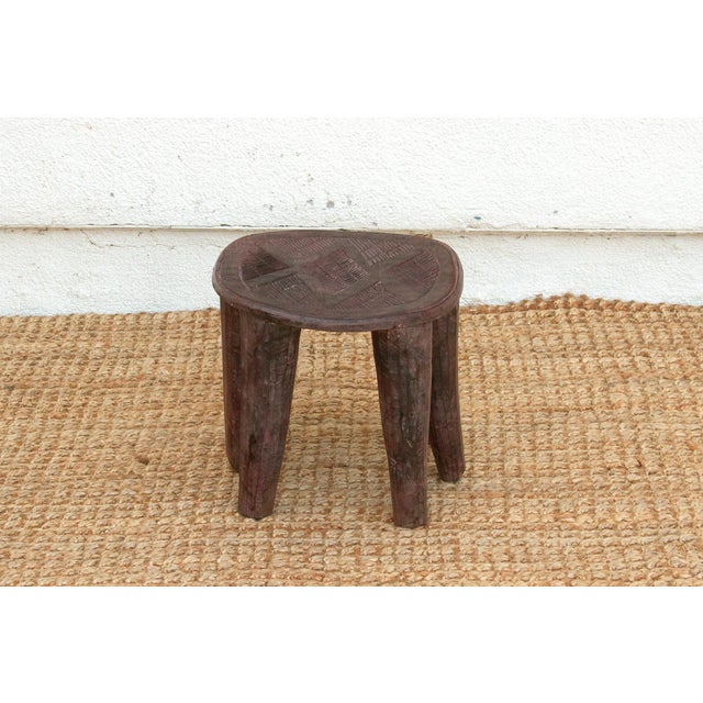 Wabi Sabi Style African End Table For Sale - Image 4 of 8