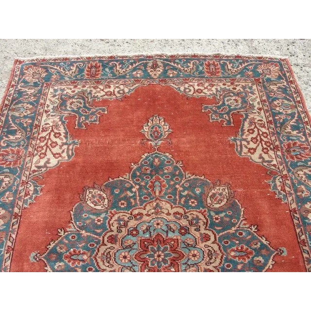 Hand Wowen Wool Turkish Rug, Rug,Vintage Rug,Beatifull Color Combination Turkish Retro Rug, Home Decor 5'3" X 7'8" , Ft For Sale - Image 9 of 11