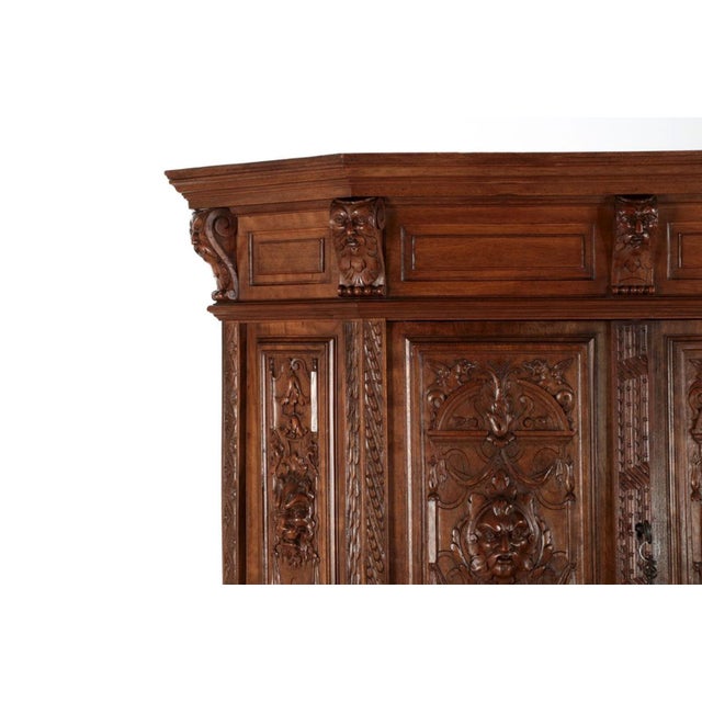 Wood French Gothic Revival Carved Walnut Cupboard, Circa 1880 For Sale - Image 7 of 18