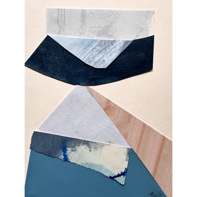 Blue "Rhythm Replaces Reason 1" Original Mixed-Media Collage on Paper by Zac Woodiel For Sale - Image 8 of 9