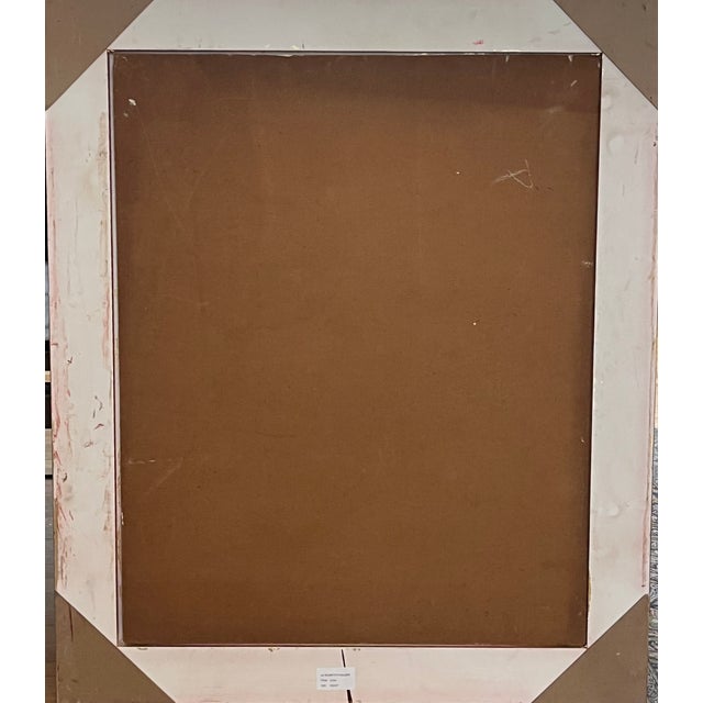 Blue Mid Century Modern Abstract Cubist Cityscape Oil Painting by Robert Kaupelis For Sale - Image 8 of 8