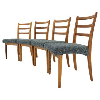Oak Dining Chairs, Czechoslovakia, 1960s, Set of 4 For Sale