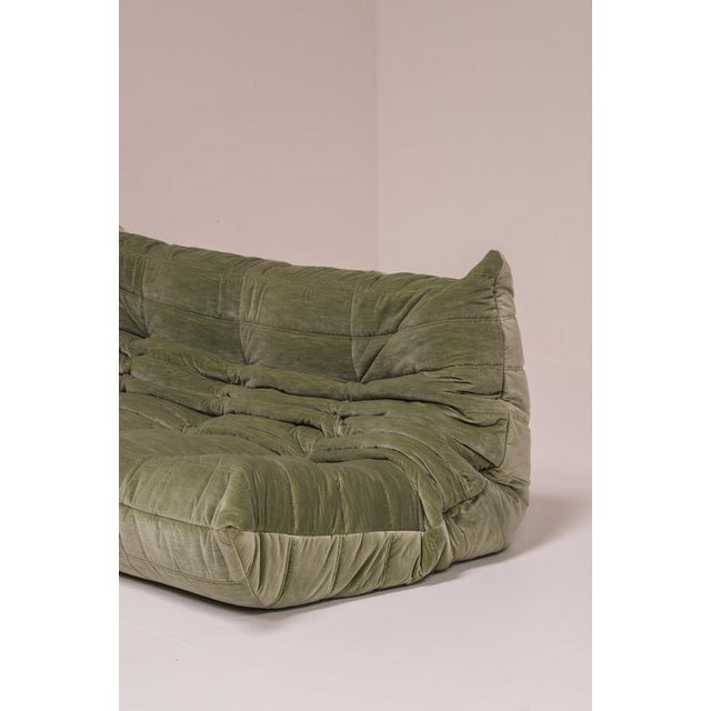 Vintage Togo Three-Seater Sofa in Pierre Frey Velvet by Michel Ducaroy for Ligne Roset For Sale - Image 6 of 13