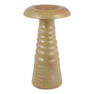 European Slender Stoneware Vase with Ribbed Body, 1960s For Sale