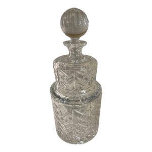 Vintage Cut Crystal Glass Decanter With Ice Chamber for Chilling Liquor