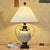Mid-Century Modern Ashley Gavivi Style Crackle-Glaze Ceramic Urn & Bronze Scroll Table Lamp For Sale - Image 3 of 18
